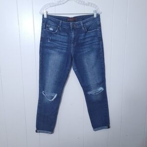 Joes Womens Jeans Skinny Mid Rise Rolled Crop Denim Blue Size 30